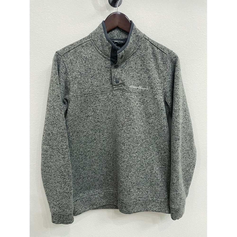 Eddie Bauer Men’s Snap Radiator Fleece Sweater medium grey